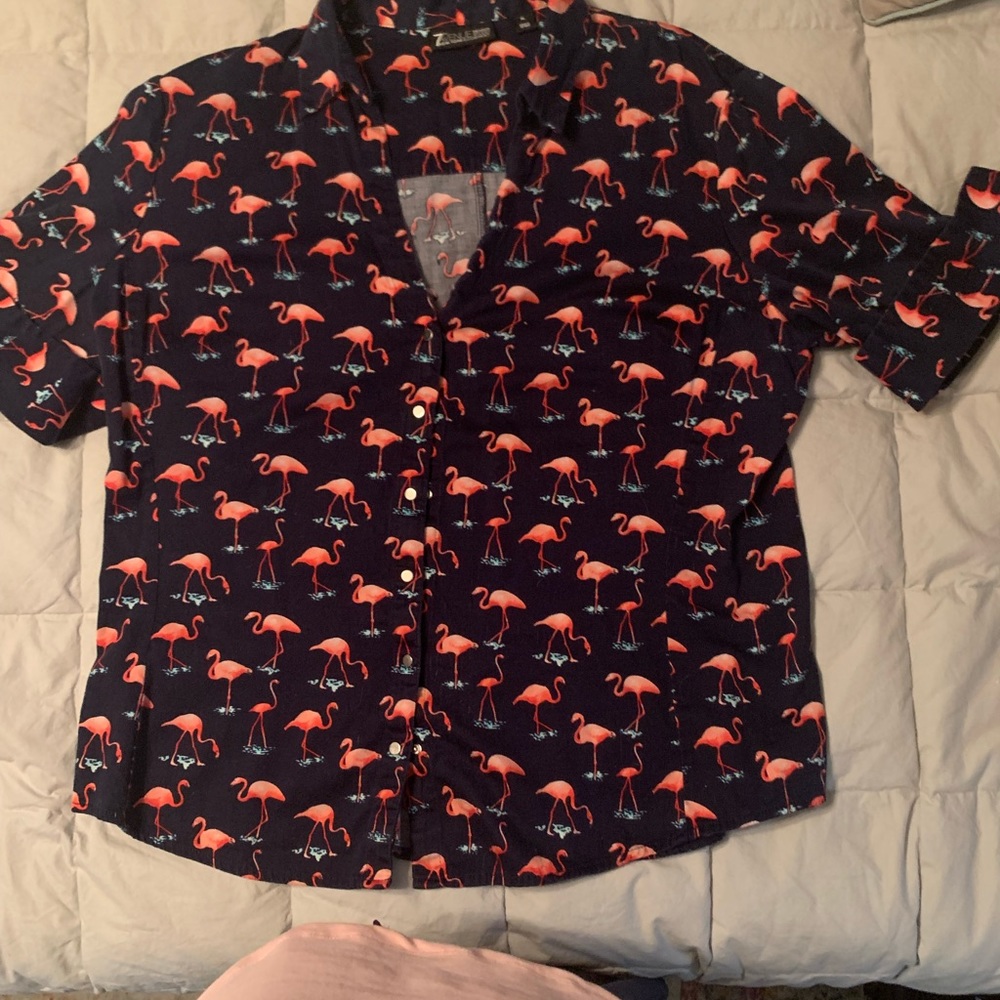 New York and Co 7th Ave flamingo shirt